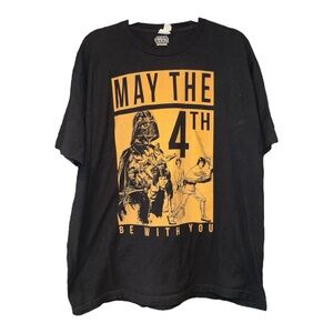 Star Wars “May the 4th” Graphic Tee Black with Gold design Size XL AR 4
